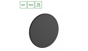 LED Wandlamp - PIATTA 18W CCT - 230V - IP44 - 250x47mm - Zwart Rond - Verstelbare Lichtkleur (3000/4000/6000K) voor Binnen en Buiten LED Wandlamp - PIATTA 18W CCT - 230V - IP44 - 250x47mm - Zwart Rond - Verstelbare Lichtkleur (3000/4000/6000K) voor Binnen en Buiten