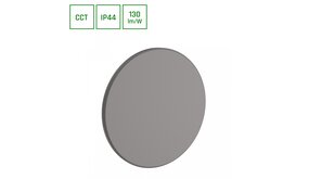 LED Wandlamp - PIATTA 18W CCT - 230V - IP44 - 250x47mm - Grijs Rond - Verstelbare Lichtkleur (3000/4000/6000K) voor Binnen en Buiten LED Wandlamp - PIATTA 18W CCT - 230V - IP44 - 250x47mm - Grijs Rond - Verstelbare Lichtkleur (3000/4000/6000K) voor Binnen en Buiten