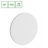 LED Wandlamp - PIATTA 18W CCT - 230V - IP44 - 250x47mm - Wit Rond - Verstelbare Lichtkleur (3000/4000/6000K) voor Binnen en Buiten