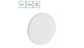 LED Wandlamp - PIATTA 18W CCT - 230V - IP44 - 250x47mm - Wit Rond - Verstelbare Lichtkleur (3000/4000/6000K) voor Binnen en Buiten LED Wandlamp - PIATTA 18W CCT - 230V - IP44 - 250x47mm - Wit Rond - Verstelbare Lichtkleur (3000/4000/6000K) voor Binnen en Buiten