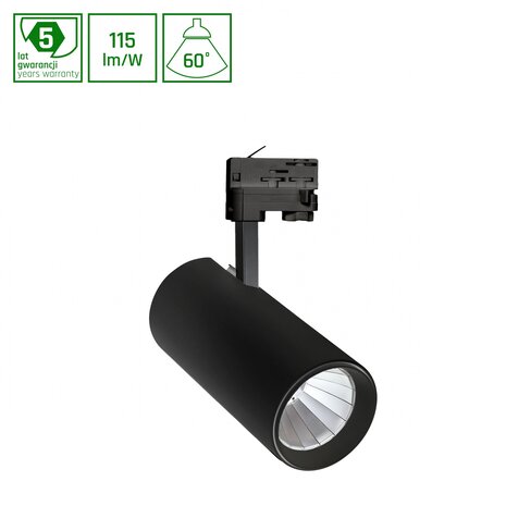 Spectrum voor de installateur LED Railspot 3-Fase Branta Zwart 27W 3105lm 60D - 930 Warm Wit | Beste Kleurweergave | 5 jaar garantie