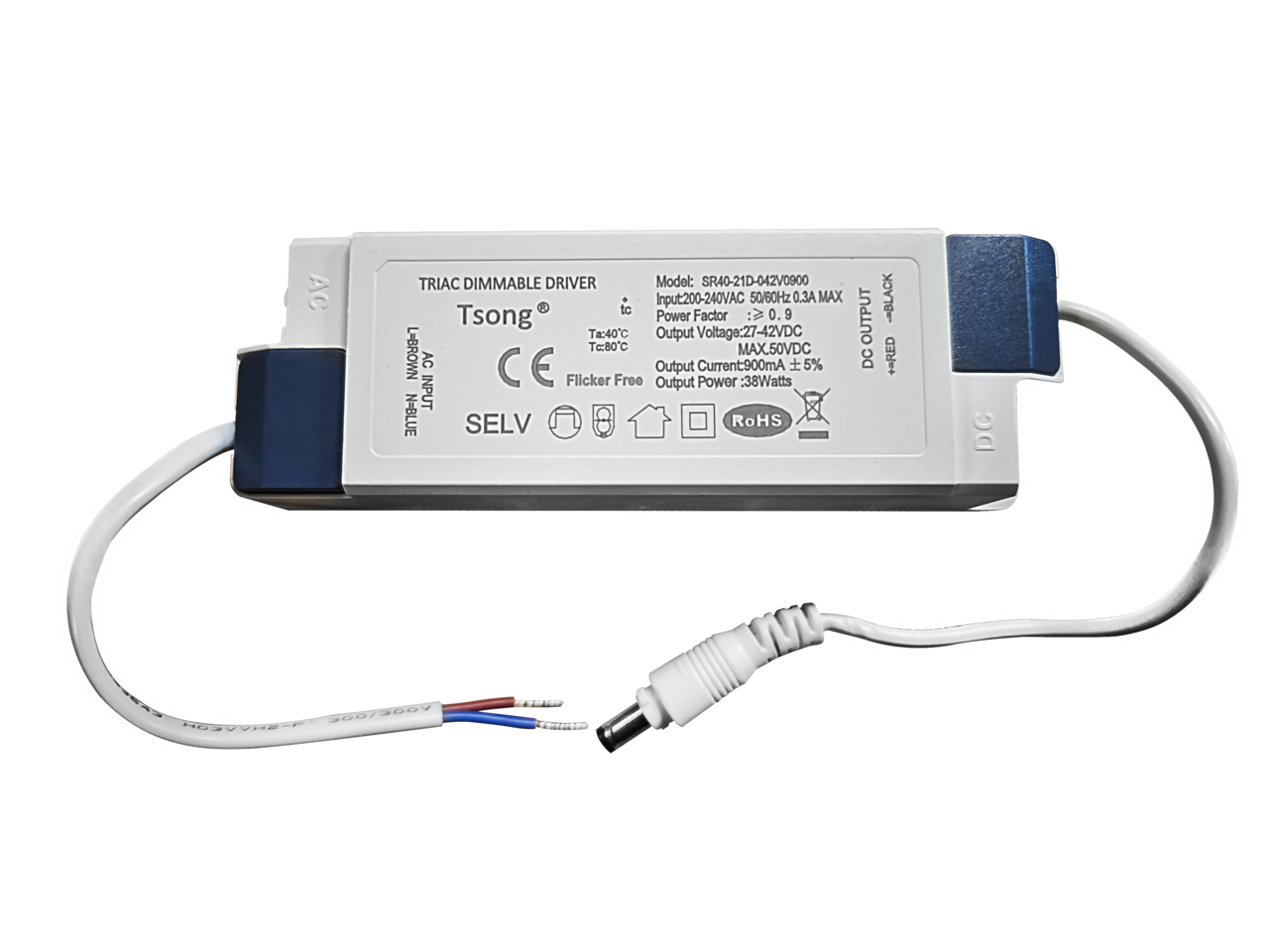 LCB LED Europe  Dimbare LED Driver - 32W 27-42V 900mA - Flickervrij | TRIAC Dimbaar Fase af- en aansnijding - Uitsluitend geschikt voor LED Panelen