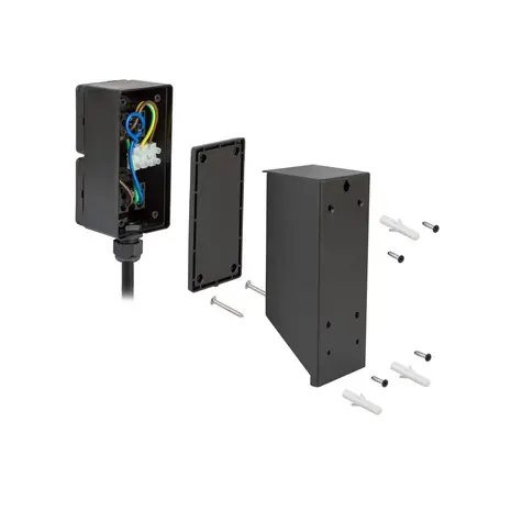 KS VERLICHTING Buitenstopcontact Double Wall - 2 Stroompunten - IP44 - RVS - Zwart - Tuinstopcontact - 230V - Geschikt voor Buiten gebruik