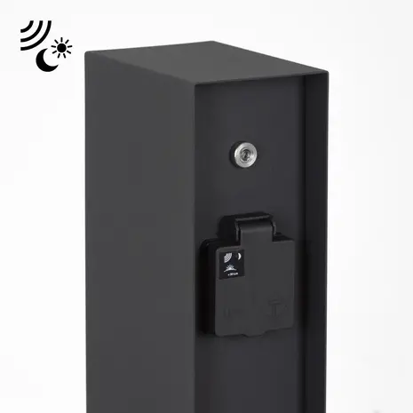 KS VERLICHTING Tuinstopcontact - Charge 3 - 3 Stopcontacten - IP44 - RVS - Zwart - Met Schemersensor - Geschikt voor Buiten gebruik KS VERLICHTING Tuinstopcontact - Charge 3 - 3 Stopcontacten - IP44 - RVS - Zwart - Met Schemersensor - Geschikt voor Buiten gebruik