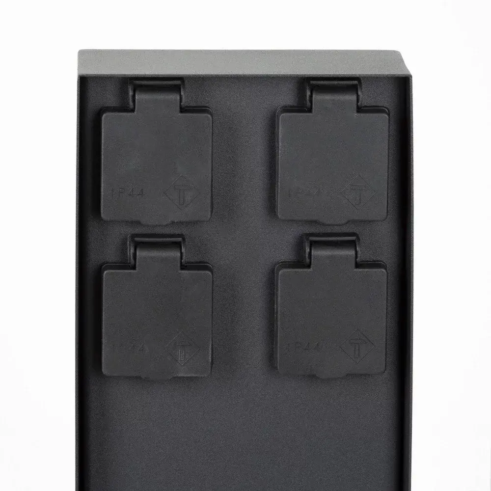KS VERLICHTING Tuinstopcontact - Charge 4 - 4 Stopcontacten - IP44 - Zwart - RVS - 220-240V - Geschikt voor Buiten gebruik - Hoogte 23cm KS VERLICHTING Tuinstopcontact - Charge 4 - 4 Stopcontacten - IP44 - Zwart - RVS - 220-240V - Geschikt voor Buiten gebruik - Hoogte 23cm