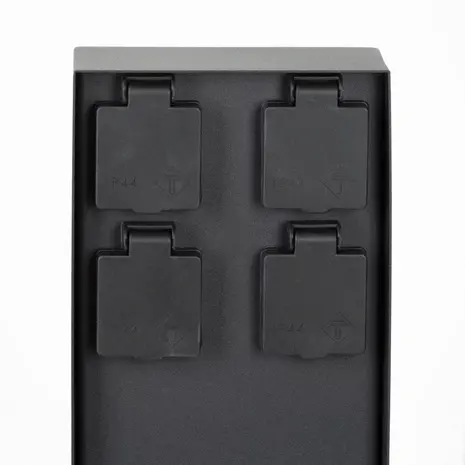 KS VERLICHTING Tuinstopcontact - Charge 4 - 4 Stopcontacten - IP44 - Zwart - RVS - 220-240V - Geschikt voor Buiten gebruik - Hoogte 23cm KS VERLICHTING Tuinstopcontact - Charge 4 - 4 Stopcontacten - IP44 - Zwart - RVS - 220-240V - Geschikt voor Buiten gebruik - Hoogte 23cm