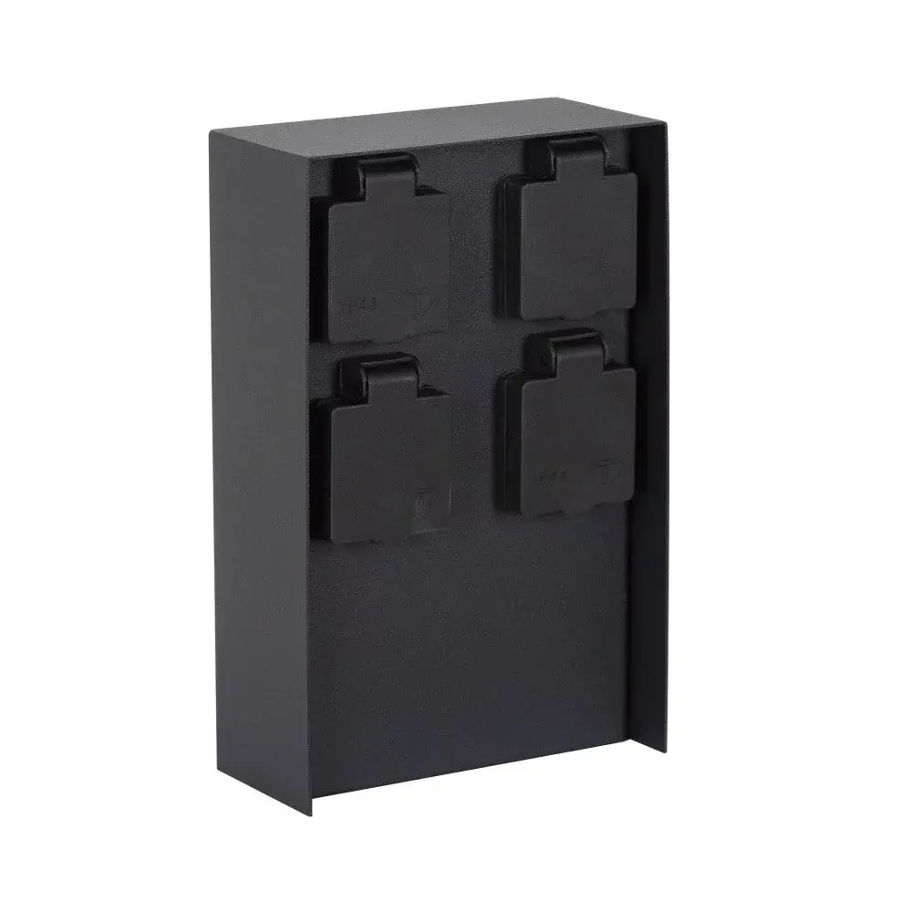 KS VERLICHTING Tuinstopcontact - Charge 4 - 4 Stopcontacten - IP44 - Zwart - RVS - 220-240V - Geschikt voor Buiten gebruik - Hoogte 23cm KS VERLICHTING Tuinstopcontact - Charge 4 - 4 Stopcontacten - IP44 - Zwart - RVS - 220-240V - Geschikt voor Buiten gebruik - Hoogte 23cm