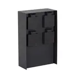 KS VERLICHTING Tuinstopcontact - Charge 4 - 4 Stopcontacten - IP44 - Zwart - RVS - 220-240V - Geschikt voor Buiten gebruik - Hoogte 23cm