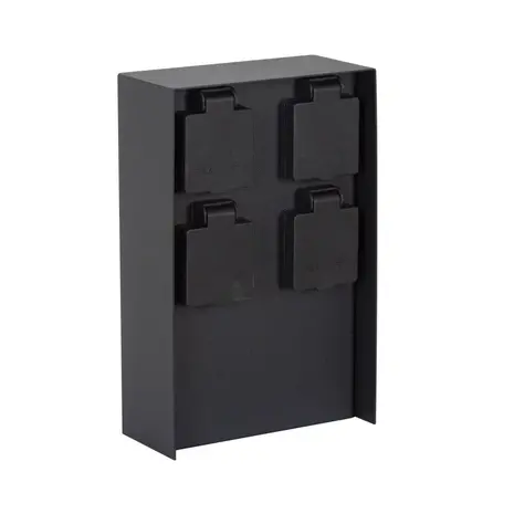 KS VERLICHTING Tuinstopcontact - Charge 4 - 4 Stopcontacten - IP44 - Zwart - RVS - 220-240V - Geschikt voor Buiten gebruik - Hoogte 23cm KS VERLICHTING Tuinstopcontact - Charge 4 - 4 Stopcontacten - IP44 - Zwart - RVS - 220-240V - Geschikt voor Buiten gebruik - Hoogte 23cm