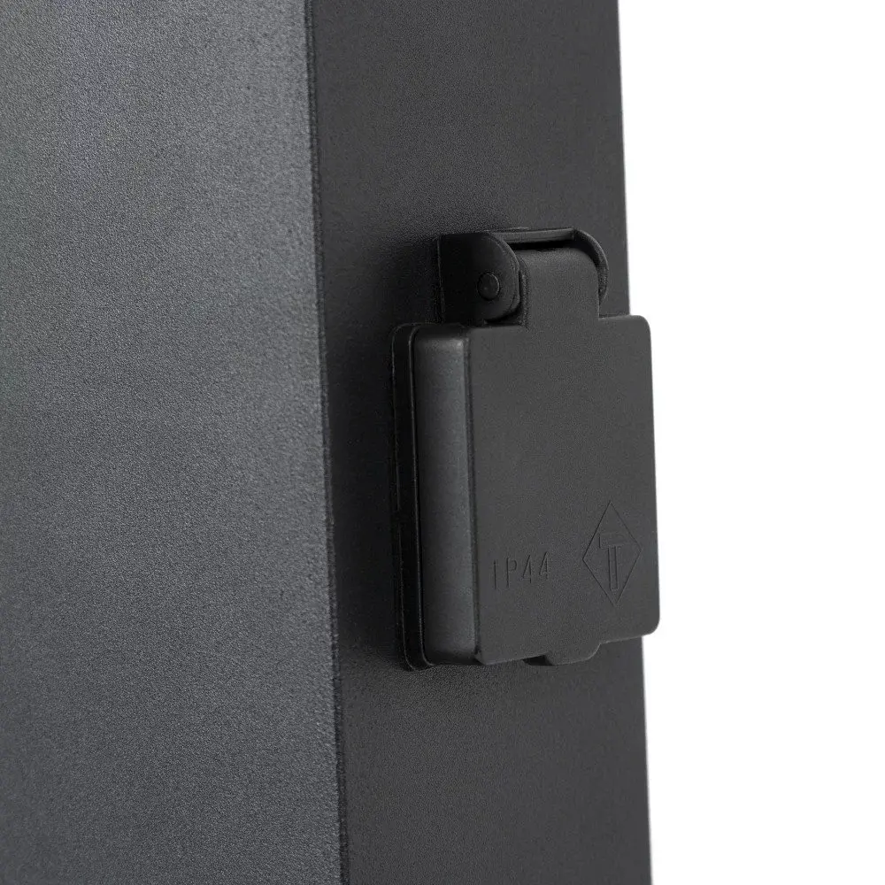 KS VERLICHTING LED Tuinlamp met 2 stopcontacten - Fiss - Zwart - RVS - E27 Fitting - IP44 - 45cm - Max 40W - 230V