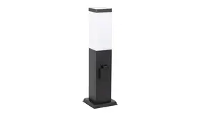 KS VERLICHTING LED Tuinlamp met 2 stopcontacten - Fiss - Zwart - RVS - E27 Fitting - IP44 - 45cm - Max 40W - 230V KS VERLICHTING LED Tuinlamp met 2 stopcontacten - Fiss - Zwart - RVS - E27 Fitting - IP44 - 45cm - Max 40W - 230V