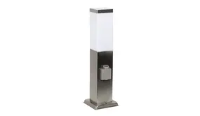 KS VERLICHTING LED Tuinlamp met 2 stopcontacten - Fiss - Zilver - RVS - E27 Fitting - IP44 - 45cm - Max 40W - 230V KS VERLICHTING LED Tuinlamp met 2 stopcontacten - Fiss - Zilver - RVS - E27 Fitting - IP44 - 45cm - Max 40W - 230V