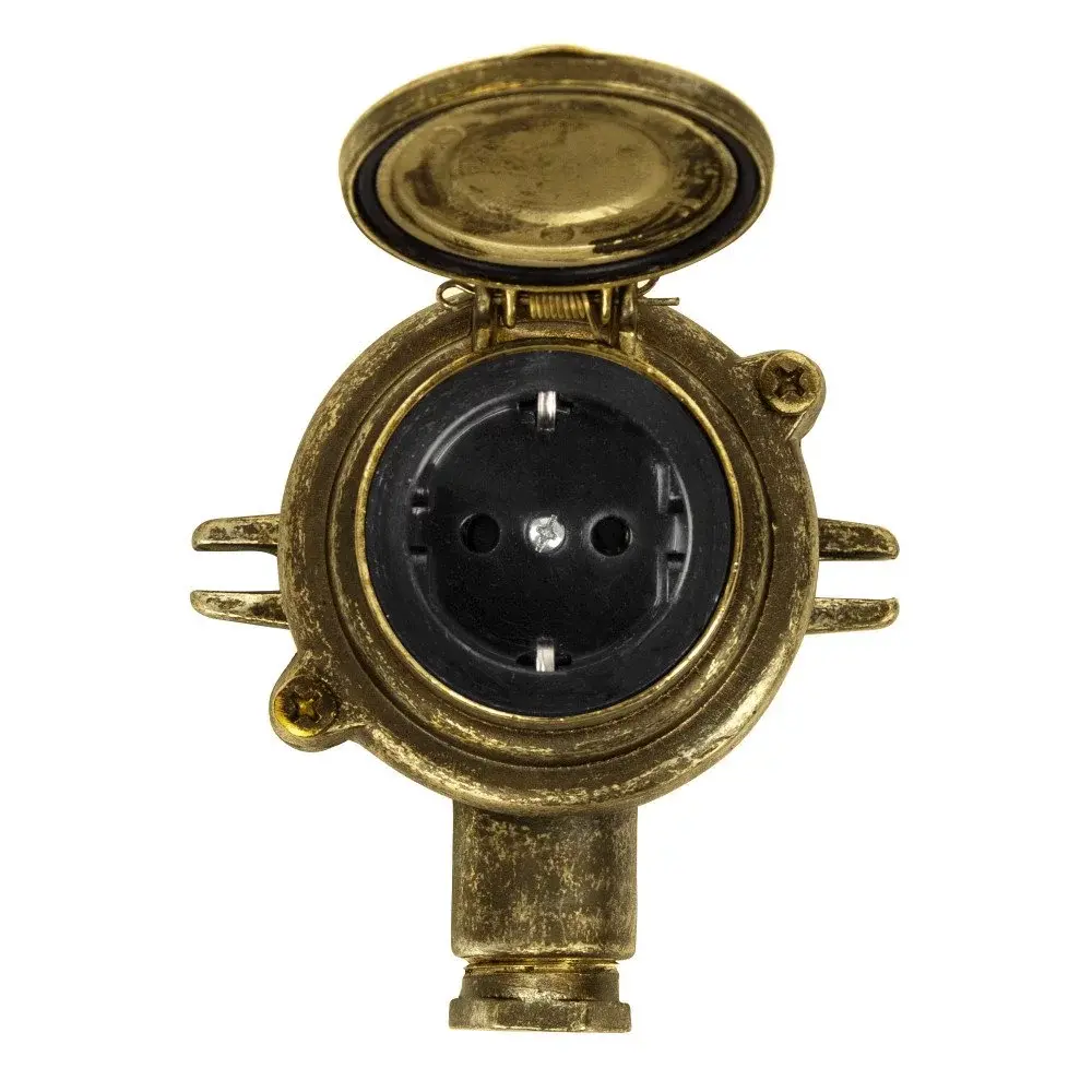 KS VERLICHTING Jaren 30 Stopcontact II - Traditioneel Buitenstopcontact - Messing | Vintage Model KS VERLICHTING Jaren 30 Stopcontact II - Traditioneel Buitenstopcontact - Messing | Vintage Model