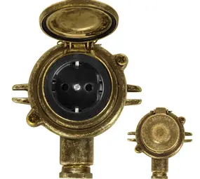 KS VERLICHTING Jaren 30 Stopcontact II  - Traditioneel Buitenstopcontact - Messing | Vintage Model