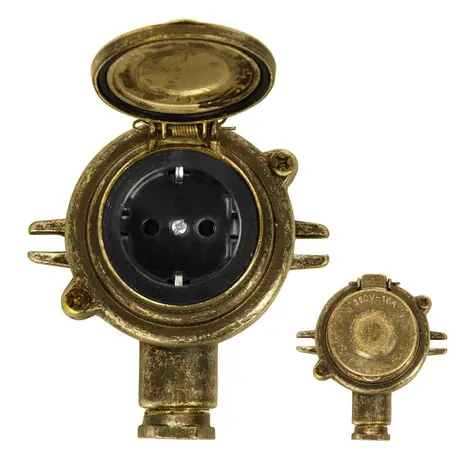 KS VERLICHTING Jaren 30 Stopcontact II - Traditioneel Buitenstopcontact - Messing | Vintage Model KS VERLICHTING Jaren 30 Stopcontact II - Traditioneel Buitenstopcontact - Messing | Vintage Model