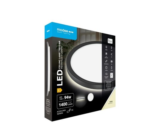 Modee Lighting LED Plafondlamp - Zwart - Rond - 12W 1400lm - 4000K 840 | 190x28mm Modee Lighting LED Plafondlamp - Zwart - Rond - 12W 1400lm - 4000K 840 | 190x28mm