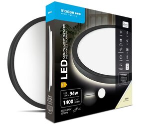 Modee Lighting LED Plafondlamp - Zwart - Rond - 12W 1400lm - 4000K 840 | 190x28mm