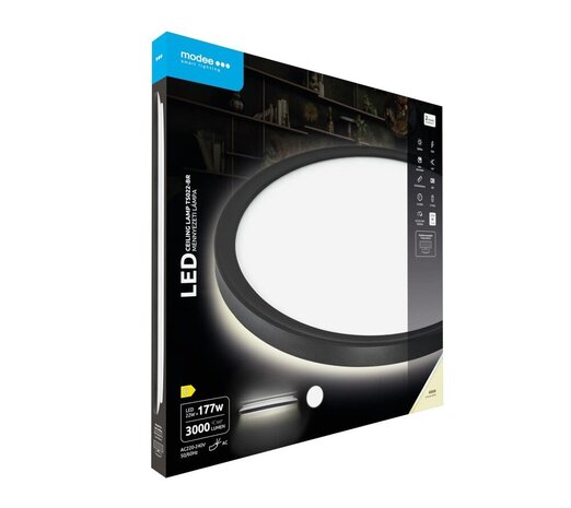 Modee Lighting LED Plafondlamp - Zwart - Rond - 22W 3000lm - 4000K 840 | D420x28mm