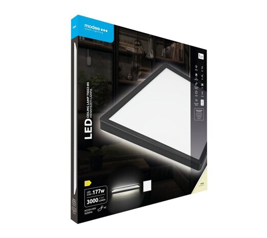 Modee Lighting LED Plafondlamp - Zwart - Vierkant - 22W 3000lm - 4000K 840 | 420x420x28mm Modee Lighting LED Plafondlamp - Zwart - Vierkant - 22W 3000lm - 4000K 840 | 420x420x28mm