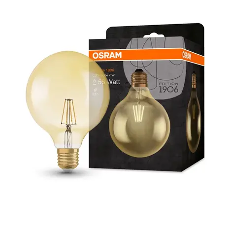 Ledvance LED Lamp - E27 - Filament - 6.5W 720lm - 2400K Extra Warm Wit Licht | Vintage 1906 Globe 52 Ledvance LED Lamp - E27 - Filament - 6.5W 720lm - 2400K Extra Warm Wit Licht | Vintage 1906 Globe 52