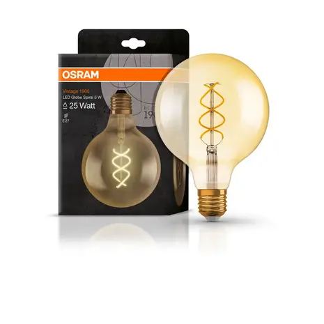 Ledvance LED Lamp - E27 - Filament - 4W 300lm - 2000K Extra Warm Wit Licht | Vintage 1906 Globe 28 Ledvance LED Lamp - E27 - Filament - 4W 300lm - 2000K Extra Warm Wit Licht | Vintage 1906 Globe 28