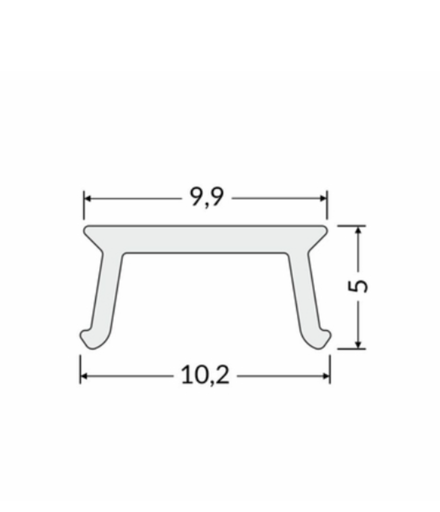 Topmet LED Profiel toebehoren C4 click  | Afdekkap 2 Meter Opaal Wit - Uitsluitend geschikt voor Type HIDE10 C4