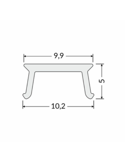 Topmet LED Profiel toebehoren C4 click  | Afdekkap 2 Meter Opaal Wit - Uitsluitend geschikt voor Type HIDE10 C4