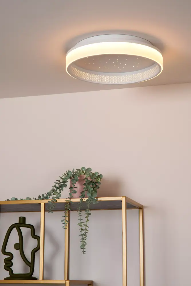 Lucide LED Plafonnière - Ø 40cm - 27W - LED 3 StepDim - 2500K/3000K - Wit | ESTREJA Sterrenhemel