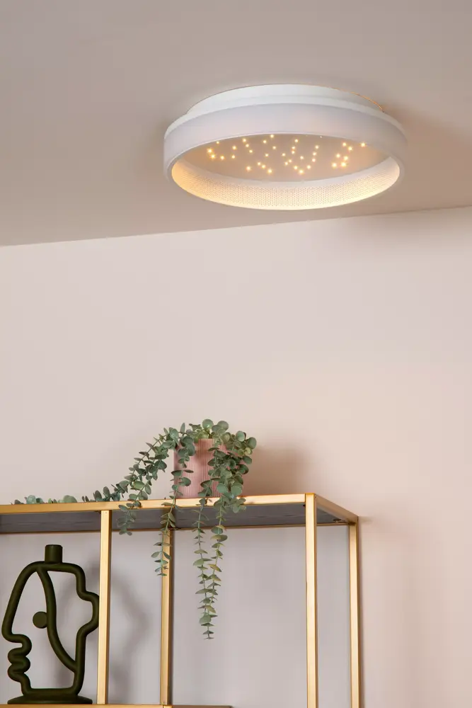 Lucide LED Plafonnière - Ø 40cm - 27W - LED 3 StepDim - 2500K/3000K - Wit | ESTREJA Sterrenhemel