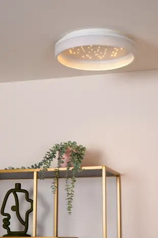 Lucide LED Plafonnière - Ø 40cm - 27W - LED 3 StepDim - 2500K/3000K - Wit | ESTREJA Sterrenhemel