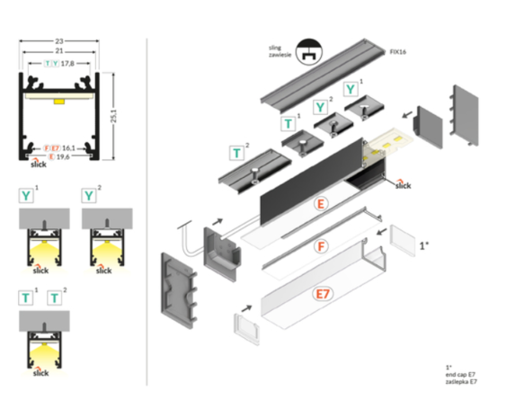 LCB LED Opbouw LED Profiel LINEA20 - 53mm - 2000mm Lengte - Wit Gelakt (RAL9003) - Aluminium - Max. LED Breedte 20mm LCB LED Opbouw LED Profiel LINEA20 - 53mm - 2000mm Lengte - Wit Gelakt (RAL9003) - Aluminium - Max. LED Breedte 20mm