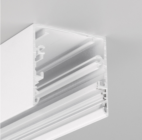 LED line verlichting - Betaalbare Professionele LED Oplossingen Opbouw LED Profiel LINEA20 - 53mm - 2000mm Lengte - Wit Gelakt (RAL9003) - Aluminium - Max. LED Breedte 20mm - Copy