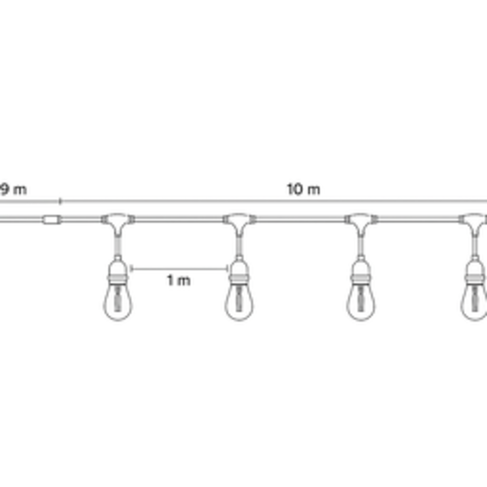 Kobi Prikkabel lichtslinger 10m - incl. 10x 1W E27 LED lamp Kobi Prikkabel lichtslinger 10m - incl. 10x 1W E27 LED lamp