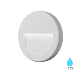 LCB LED Europe  LED Wandlamp - IP65 - 3W 240lm - 3000K 830 - Wit - Rond | VEKTA B