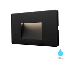 LCB LED Europe  LED Wandlamp - IP65 - 3W 240lm - 3000K 830 - Zwart - Vierkant | VEKTA B