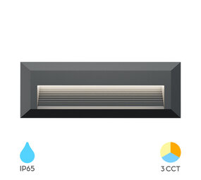 LCB LED Europe  LED Wandlamp - IP65 - 3W 180lm - 3000K/4000K/6000K - Zwart - Rechthoek | VEKTA B