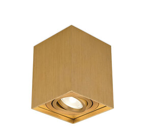 LCB LED Europe  LED Opbouwspot - GU10 - IP20 - 80x80x100mm - Aluminium Goud - Kantelbaar - Max 35W | GAMA