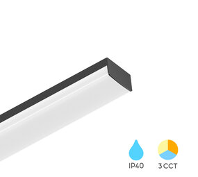 LCB LED Europe  LED Montagebalk - 120cm - IP40 - 36W 4320lm - 3000K4000K/6000K - Zwart | PROLINE