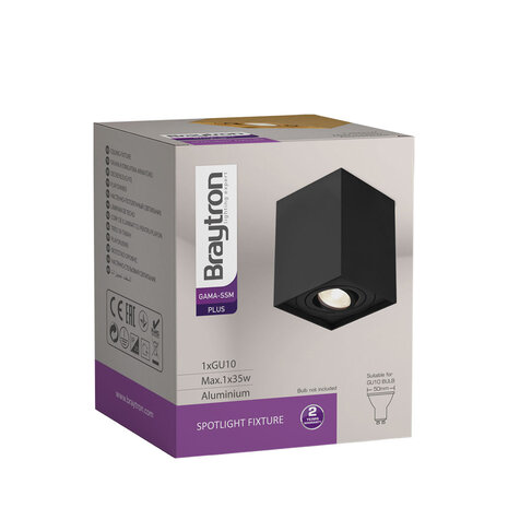 LCB LED Opbouwspot - GU10 - IP20 - 80x80x100mm - Aluminium Zwart - Kantelbaar - Max 35W | GAMA LCB LED Opbouwspot - GU10 - IP20 - 80x80x100mm - Aluminium Zwart - Kantelbaar - Max 35W | GAMA