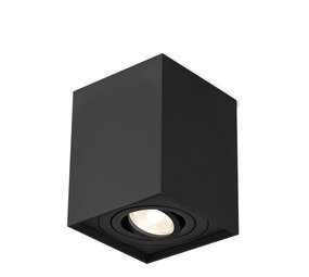 LCB LED Europe  LED Opbouwspot - GU10 - IP20 - 80x80x100mm - Aluminium Zwart - Kantelbaar - Max 35W | GAMA