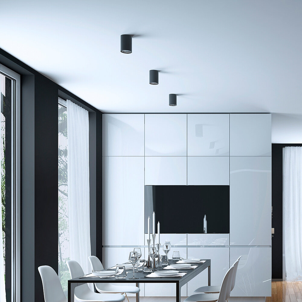 LCB LED Europe LED Opbouwspot - GU10 - IP20 - Ø80mm - Aluminium Zwart - Kantelbaar - Max 35W | GAMA LCB LED Europe LED Opbouwspot - GU10 - IP20 - Ø80mm - Aluminium Zwart - Kantelbaar - Max 35W | GAMA