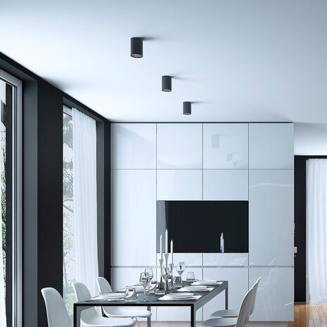 LCB LED Europe LED Opbouwspot - GU10 - IP20 - Ø80mm - Aluminium Zwart - Kantelbaar - Max 35W | GAMA LCB LED Europe LED Opbouwspot - GU10 - IP20 - Ø80mm - Aluminium Zwart - Kantelbaar - Max 35W | GAMA