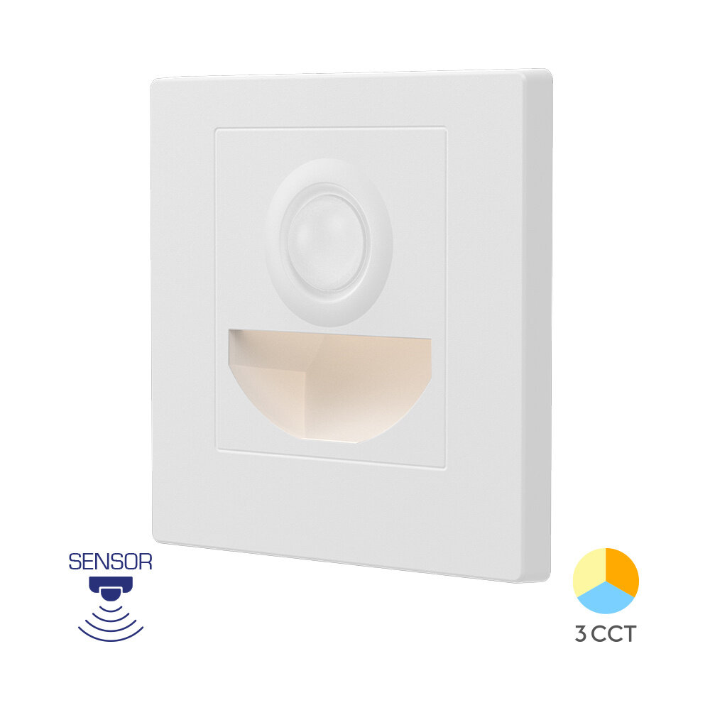 LCB LED Europe LED Gevel Verlichting - 1,5W - 3000K/4000K/6000K - Wit - STEP| Bewegingsensor LCB LED Europe LED Gevel Verlichting - 1,5W - 3000K/4000K/6000K - Wit - STEP| Bewegingsensor