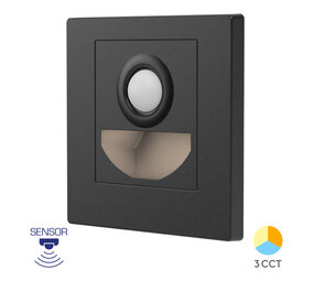 LCB LED Europe  LED Gevel Verlichting - 1,5W - 3000K/4000K/6000K - Zwart - STEP | Bewegingsensor