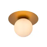 Lucide LED Plafondlamp - TRICIA  25 cm -  1 Lichts E27 fitting - Mat Goud / Messing  | Vintage Globe