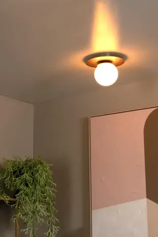 Lucide LED Plafondlamp - TRICIA  25 cm -  1 Lichts E27 fitting - Mat Goud / Messing  | Vintage Globe Lucide LED Plafondlamp - TRICIA  25 cm -  1 Lichts E27 fitting - Mat Goud / Messing  | Vintage Globe