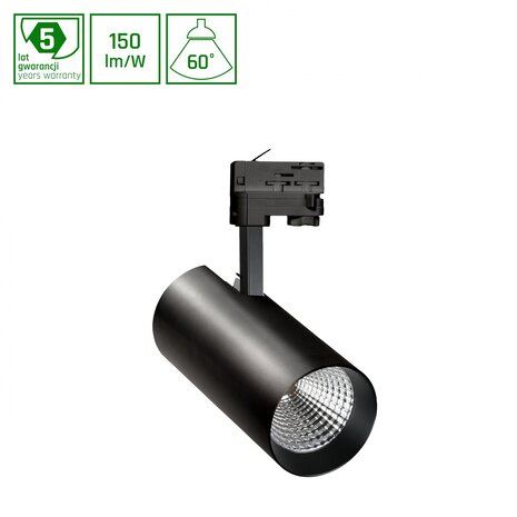 Spectrum LED Railspot 3F Branta Zwart - 19W 2850Lm - Lichtkleur 840 - 4000K | 60° Stralingshoek - CRI97- L90B10 - 73000h - 5 Jaar Garantie