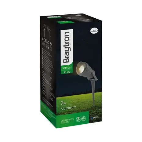 Braytron LED Prikspot Grondspot IP65 - 9W 850Lm - 3000K 830  Warm Wit | 60 Graden Stralingshoek Braytron LED Prikspot Grondspot IP65 - 9W 850Lm - 3000K 830  Warm Wit | 60 Graden Stralingshoek