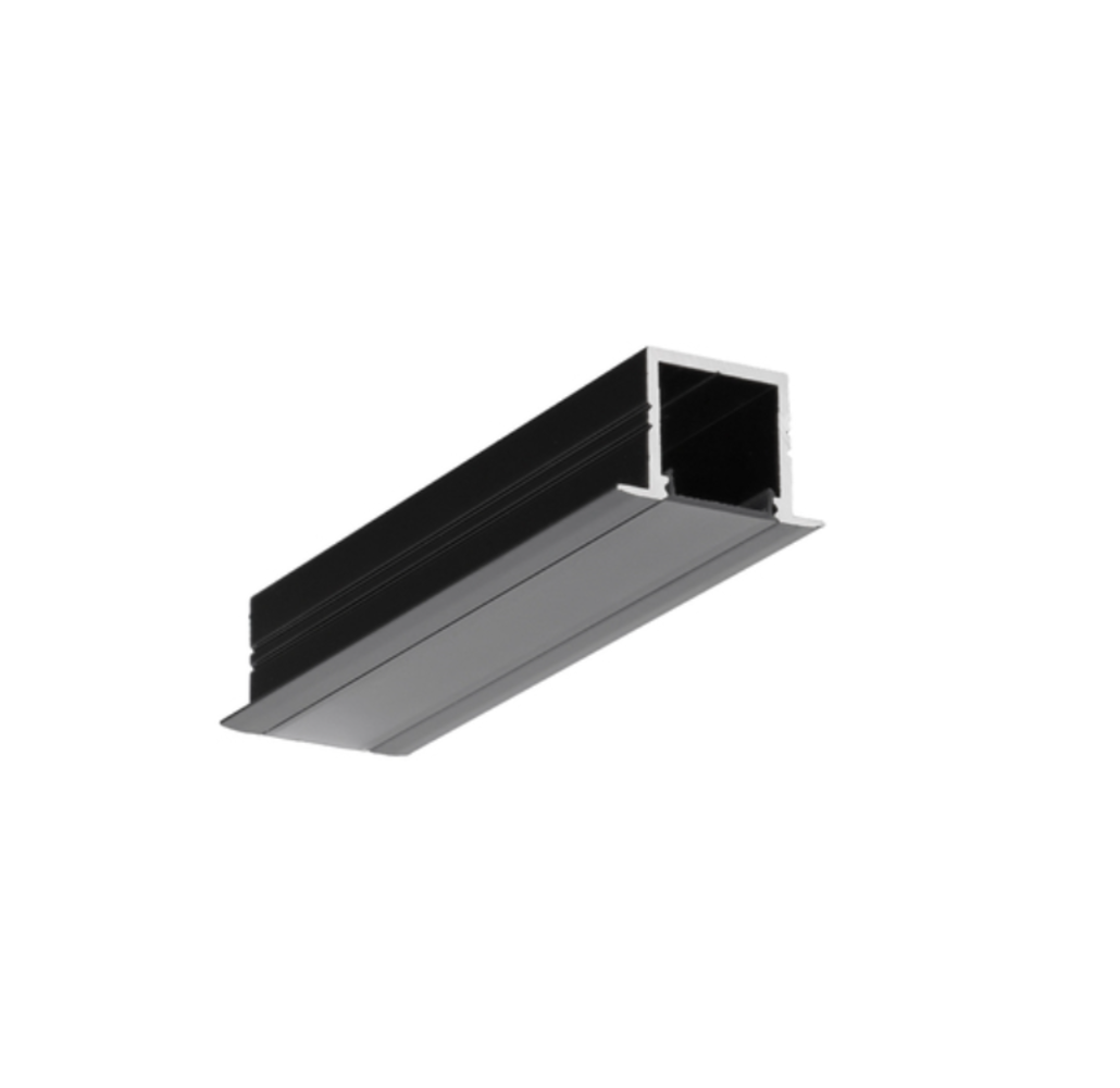 Topmet Aluminium U- Inbouw Profiel Smart-In Zwart - 2000x16.4mm | 2 Meter - Geschikt voor 14mm LED Strip - type SMART-IN16 BC3/U4