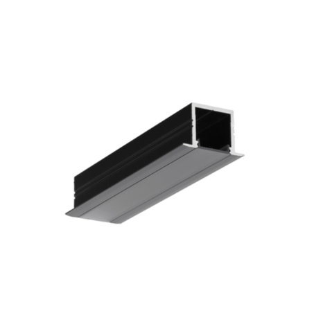 Topmet Aluminium U- Inbouw Profiel Smart-In Zwart - 2000x16.4mm | 2 Meter - Geschikt voor 14mm LED Strip - type SMART-IN16 BC3/U4